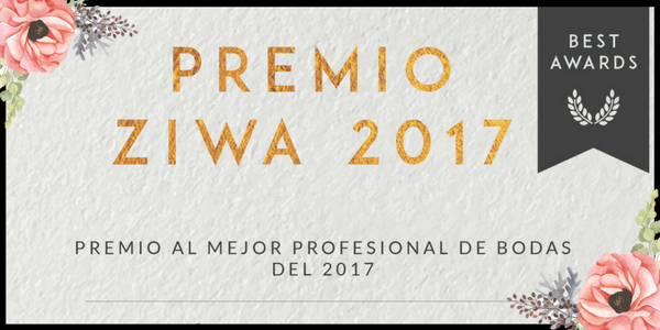 Certificado del premio ZIWA al mejor DJ para bodas del año 2017